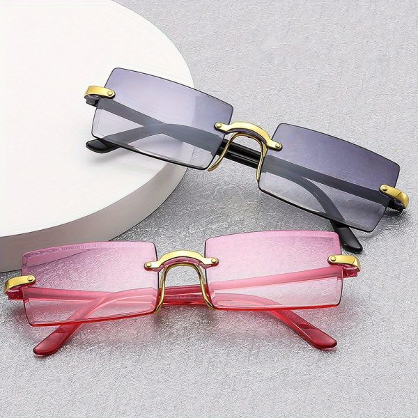 Frameless Multi-color Retro Fashionable Sunglasses - Image 2