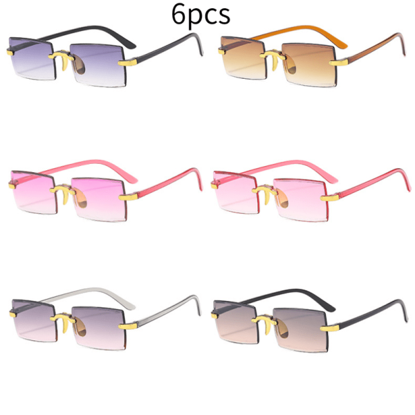 Frameless Multi-color Retro Fashionable Sunglasses - Image 4