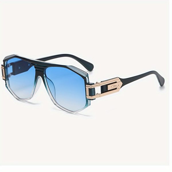 Large Frame Retro Polygonal Mirror Sunglasses