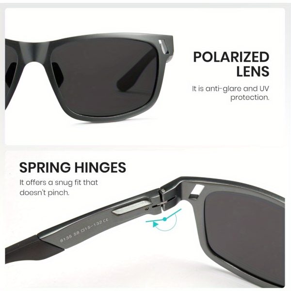 Square Polarized Men's Ultralight Carbon Fiber Glasses - Image 4