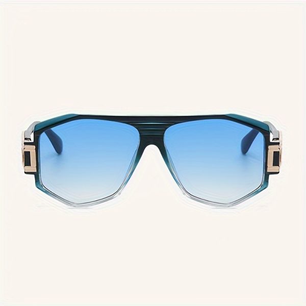 Large Frame Retro Polygonal Mirror Sunglasses - Image 3