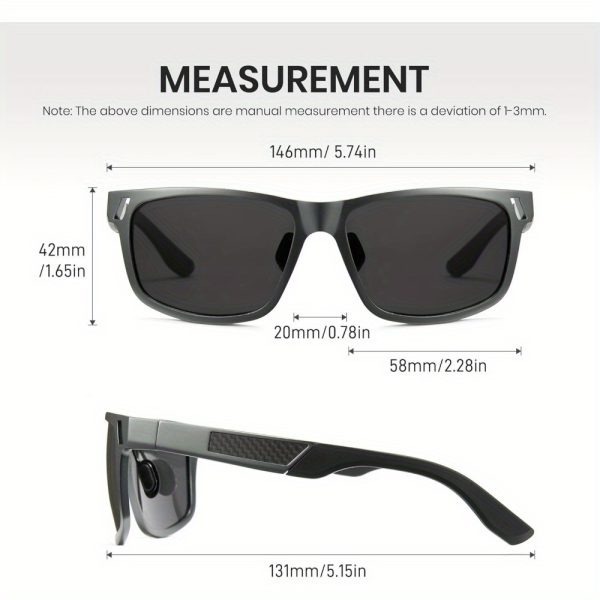 Square Polarized Men's Ultralight Carbon Fiber Glasses - Image 7